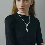 Minimalist Brushed Silver Bead Adjustable Y - Necklace - floysun