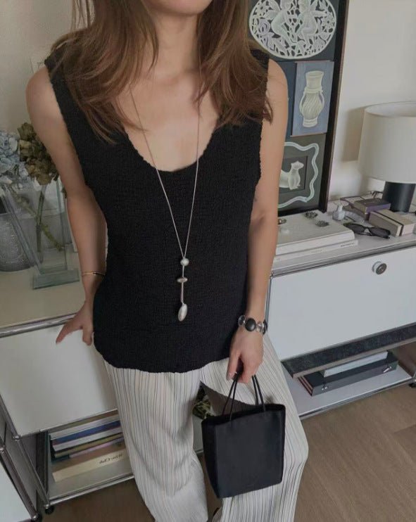 Minimalist Brushed Silver Bead Adjustable Y - Necklace - floysun