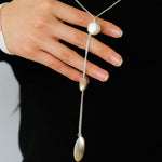 Minimalist Brushed Silver Bead Adjustable Y - Necklace - floysun