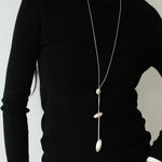 Minimalist Brushed Silver Bead Adjustable Y - Necklace - floysun