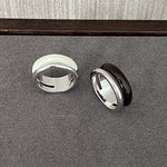Minimalist Chocolate Enamel Double - Band Ring – Brown & White - floysun