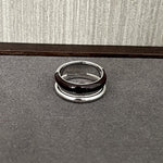 Minimalist Chocolate Enamel Double - Band Ring – Brown & White - floysun