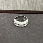 Minimalist Chocolate Enamel Double - Band Ring – Brown & White - floysun