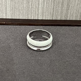 Minimalist Chocolate Enamel Double - Band Ring – Brown & White - floysun