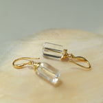 Minimalist Clear Cylinder Glass Drop Earrings - floysun