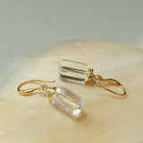 Minimalist Clear Cylinder Glass Drop Earrings - floysun