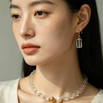 Minimalist Clear Cylinder Glass Drop Earrings - floysun