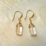 Minimalist Clear Cylinder Glass Drop Earrings - floysun