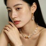 Minimalist Clear Cylinder Glass Drop Earrings - floysun