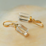 Minimalist Clear Cylinder Glass Drop Earrings - floysun