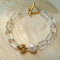Minimalist Clear Cylinder Glass Freshwater Pearl Stack Bracelet - floysun