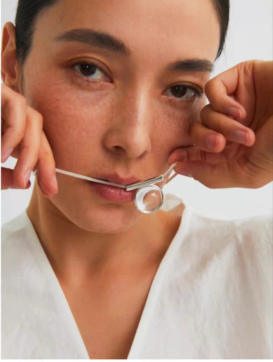 Minimalist Clear Glass Pendant Necklace - floysun