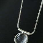 Minimalist Clear Glass Pendant Necklace - floysun