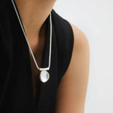 Minimalist Clear Glass Pendant Necklace - floysun