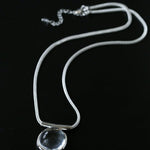 Minimalist Clear Glass Pendant Necklace - floysun