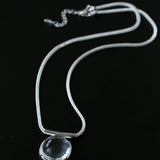 Minimalist Clear Glass Pendant Necklace - floysun