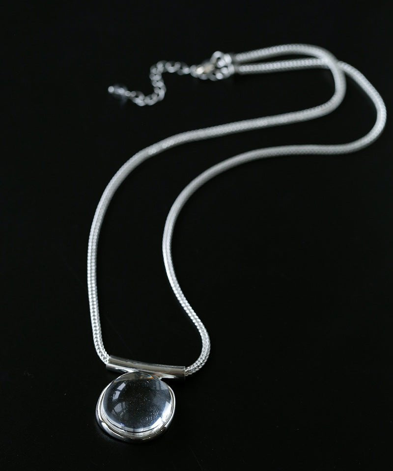 Minimalist Clear Glass Pendant Necklace - floysun