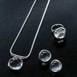 Minimalist Clear Glass Pendant Necklace - floysun