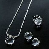 Minimalist Clear Glass Pendant Necklace - floysun