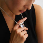 Minimalist Clear Glass Pendant Necklace - floysun