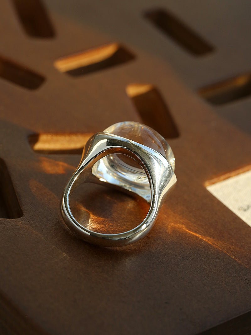Minimalist Clear Glass Ring - floysun