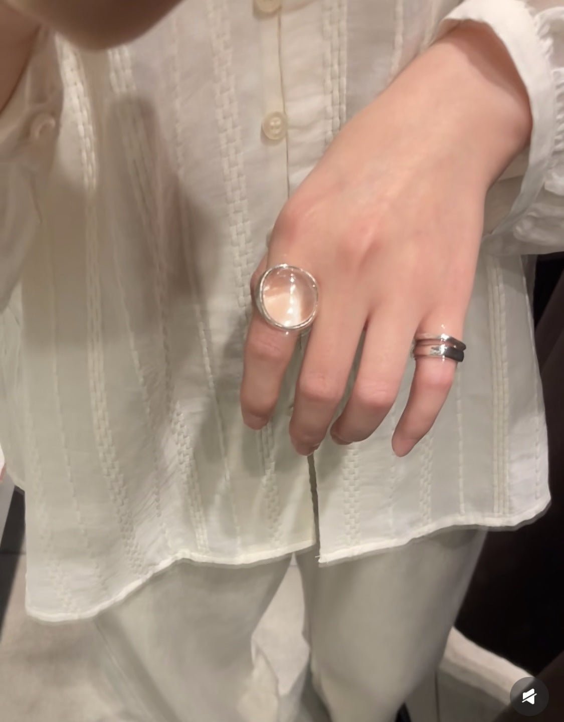 Minimalist Clear Glass Ring - floysun