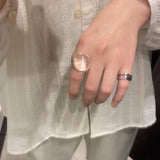 Minimalist Clear Glass Ring - floysun