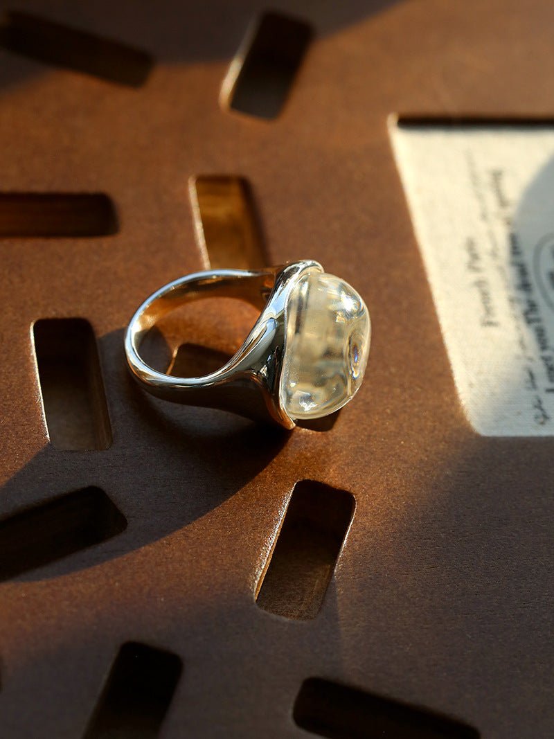 Minimalist Clear Glass Ring - floysun