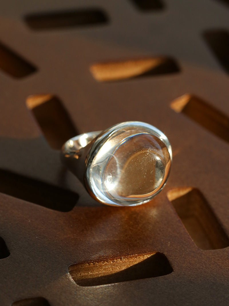 Minimalist Clear Glass Ring - floysun