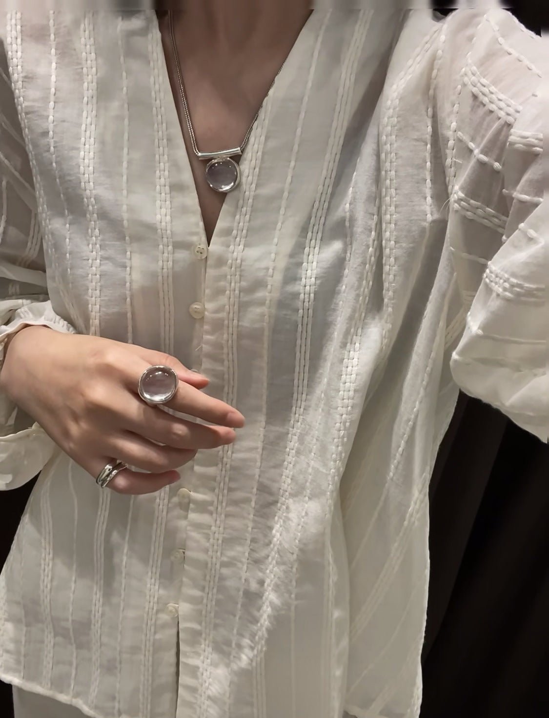 Minimalist Clear Glass Ring - floysun