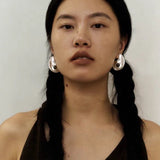 Minimalist Crescent & Oval Ember Earrings - floysun