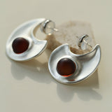 Minimalist Crescent & Oval Ember Earrings - floysun