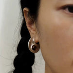 Minimalist Crescent & Oval Ember Earrings - floysun