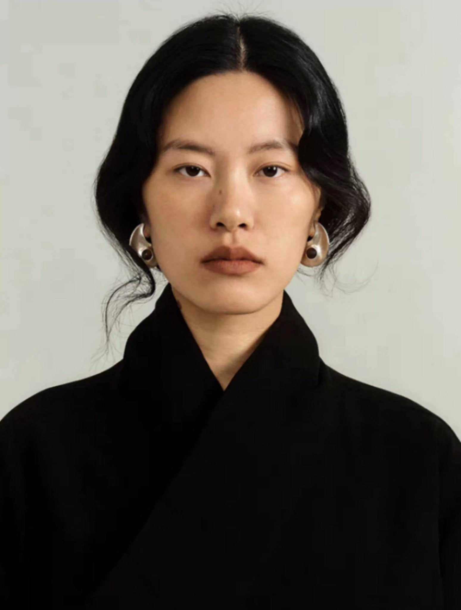 Minimalist Crescent & Oval Ember Earrings - floysun