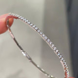 Minimalist Diamond Bangle with Rebound Elastic Design - floysun