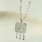 Minimalist Emotion Square Smiley Pendant Necklace - floysun