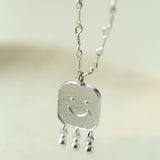 Minimalist Emotion Square Smiley Pendant Necklace - floysun