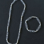 Minimalist Faceted Clear Quartz & Freshwater Pearl Beaded Bracelet - floysun