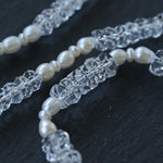 Minimalist Faceted Clear Quartz & Freshwater Pearl Beaded Bracelet - floysun