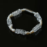 Minimalist Faceted Clear Quartz & Freshwater Pearl Beaded Bracelet - floysun