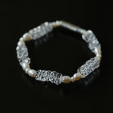 Minimalist Faceted Clear Quartz & Freshwater Pearl Beaded Bracelet - floysun
