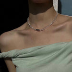 Minimalist Faceted Clear Quartz & Freshwater Pearl Beaded Necklace - floysun