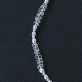 Minimalist Faceted Clear Quartz & Freshwater Pearl Beaded Necklace - floysun
