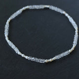 Minimalist Faceted Clear Quartz & Freshwater Pearl Beaded Necklace - floysun