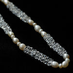 Minimalist Faceted Clear Quartz & Freshwater Pearl Beaded Necklace - floysun