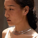 Minimalist Four - Leaf Clover Herringbone Chain Necklace - Sleek S925 Sterling Silver Liquid Snake Chain - floysun