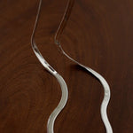 Minimalist Four - Leaf Clover Herringbone Chain Necklace - Sleek S925 Sterling Silver Liquid Snake Chain - floysun