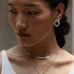 Minimalist Four - Leaf Clover Herringbone Chain Necklace - Sleek S925 Sterling Silver Liquid Snake Chain - floysun
