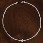 Minimalist Four - Leaf Clover Herringbone Chain Necklace - Sleek S925 Sterling Silver Liquid Snake Chain - floysun