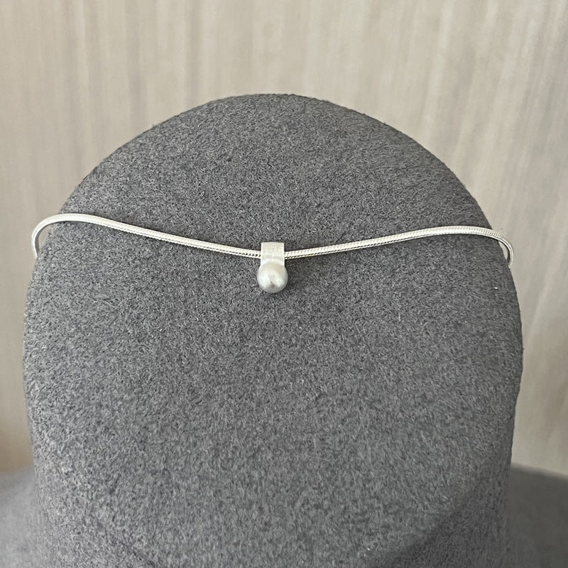 Minimalist Frosted Single Silver Ball Pendant Necklace - floysun